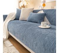 Genérico Funda De Sofá De Chenilla Suave Chaise Long Sofa Cover Cubre De Sofá Universal En Forma De L/U 1 2 3 4 Plazas Manta para CojíN De Sofá para Sala De Estar, Lavable(90x160cm,Blue)