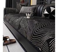 Genérico Funda De Sofá De Vintage Cubre De Sofá En Forma De L U Chaise Long Couch Cover 1 2 3 4 Plazas Manta De Asiento Sofá Antideslizante para Mascota, Tela De Chenilla(110X210cm,Black)
