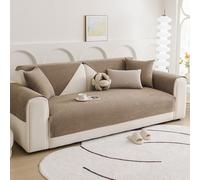 Genérico Funda de Sofá Impermeable de Chenilla, Protector Antideslizante Resistente a Arañazos para Perros y Gatos, Funda 1 2 3 4 Plazas Forma U L Seccional(Brown,(30x50cm) Lumbar Cushion)