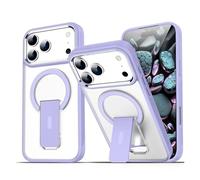 Genérico Funda de teléfono magnética con Soporte Plegable for iPhone 17, 16, 15, 14 Plus, 13, 12, 11 Pro MAX, Panel Trasero translúcido Mate for Hombres y Mujeres(Lavender Purple,iPhone 16 Plus)