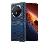 Genérico Funda Magnética For Honor Magic V6, Cubierta Trasera De Cuero con Bisagra Antiarañazos, Carcasa Protectora Delgada con Textura De Fibra De Carbono(Blue)