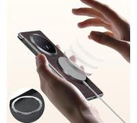 Genérico Funda Magnética For Honor Magic V6, Cubierta Trasera De Cuero con Bisagra Antiarañazos, Carcasa Protectora Delgada con Textura De Fibra De Carbono(Orange)