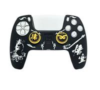 Genérico Funda Mando PS5- Impermeable, Resistente y Antideslizante -Diseño Wukong(Blanco) - Protección Segura para Mandos ps5 Duraderos- con Juego de empuñaduras a Juego con la Funda para ps5