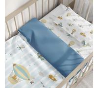 Genérico Funda Nordica 100% Algodón Orgánico para Cuna Bebe 60x120 cm Reversible Globos Prevenir Alergia Dormitorio Manta Decorativa Ultra Suave Colección Premium Fabricado España,Pirinins