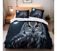 Genérico Funda Nórdica Búho 240x260 cm Impresión 3D Búho Animal Lindo Juego de Funda Edredon Microfibra Confort Bedding con Cremallera Cuatro Bandas de Esquina 2 Fundas de Almohada de 50x75 cm
