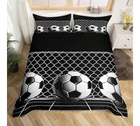 Genérico Funda Nordica Cama 105 Fútbol Funda Edredon Cama 105 para Niños Juvenil con Cremallera cómodo Transpirable Microfibra Fundas Nordicas 180x220 cm + 1 Fundas de Almohada 50x75 cm