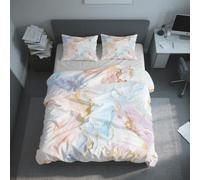 Genérico Funda Nordica Cama 150 Arte Fluido Funda Nórdica 155x220 Mármol Arenas Movedizas, Suave Microfibra Ropa de Cama 3 Piezas, 2 Funda de Almohada, con Cremallera 21D&-51