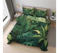 Genérico Funda Nordica Cama 150 Monstera Hojas de Palmera Funda Nórdica 135x200 Planta Tropical Botánico Hoja, Suave Microfibra Ropa de Cama 2 Piezas, 1 Funda de Almohada, con Cremallera 21D&-27
