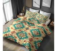 Genérico Funda Nordica Cama 180 Azteca Boho, Funda Nórdica Bohemia Suroeste Tribal, Ropa de Cama 240x260, Juego de Cama 3 Piezas, Funda Edredon Microfibra y 2 Fundas de Almohada 65x65 cm - SKA12003