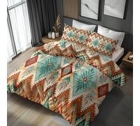 Genérico Funda Nordica Cama 180 Boho Azteca, Funda Nórdica Tribal Indio Suroeste, Ropa de Cama 240x260, Juego de Cama 3 Piezas, Funda Edredon Microfibra y 2 Fundas de Almohada 65x65 cm - SKA11993