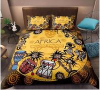 Genérico Funda Nordica Cama 90 Cultura Africana Infantil Funda Edredon Cama 90 para Niños con Cremallera cómodo Transpirable Microfibra Fundas Nordicas 150x220 cm + 1 Fundas de Almohada 50x75 cm