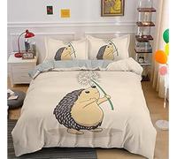 Genérico Funda Nordica Cama 90 Erizo Infantil Funda Edredon Cama 90 para Niños con Cremallera cómodo Transpirable Microfibra Fundas Nordicas 150x220 cm + 1 Fundas de Almohada 50x75 cm