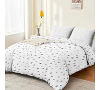 Genérico Funda NóRdica De 240 x 260 cm,Minimalista Estrellas Funda NóRdica De 2 Personas De Microfibra con Cremallera - Blanco 3 Piezas Y 2 Fundas De Almohada 50 X 75 Cm