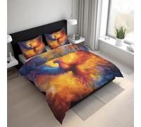 Genérico Funda Nórdica Fénix Microfibra Suave Mitología Animal Juego de Ropa de Cama 3 Piezas con 1 Funda de Edredón y 2 Funda de Almohad