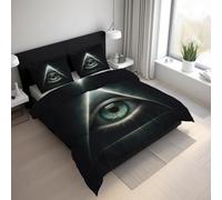 Genérico Funda Nórdica Mal de Ojo Microfibra Suave Ojo Que Todo Lo Ve Juego de Ropa de Cama 3 Piezas con 1 Funda de Edredón y 2 Funda de Almohad LGS11LS