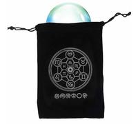 Generico Funda para cartas del tarot - Misterioso tarjetero de tarot con temática de Black Magic - Bolsillo para cartas de tarot con cordón para cartas de juego Rider Waite Tarot Deck Oracle Cards,