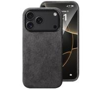 Genérico Funda para iPhone 17 Pro MAX / 17 Pro / 17 Air / 17, [Compatible con MagSafe] Carcasa Efecto Ante Italiano Hecha a Mano, Marco Aluminio CNC, Suave Antideslizante y Lavable(Black,17 Pro MAX)