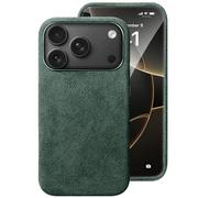 Genérico Funda para iPhone 17 Pro MAX / 17 Pro / 17 Air / 17, [Compatible con MagSafe] Carcasa Efecto Ante Italiano Hecha a Mano, Marco Aluminio CNC, Suave Antideslizante y Lavable(Green,17 Air)