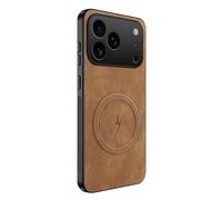 Genérico Funda para iPhone 17 Pro Max/17 Pro/17 Air/17, Delgada Case with Anti-Huella Soporte Magnético para Coche Guscio(Marrón,17)