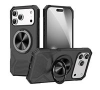 Genérico Funda para iPhone 17 Pro Max/17 Pro/17 Air/17, Magnético Case Carga Inalambrica Antideslizante Soporte Guscio(Negro,17)