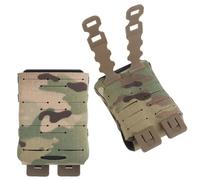 Genérico Funda Portacargador MOLLE Ligera Elástica, Soporte de Acceso Rápido Compatible AR15 M4 9mm, Equipo Táctico Outdoor de Nylon(MC)