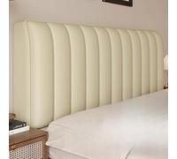 Genérico Funda Protectora Acolchada de Cuero LuxLeather Fundas Cabeceros Impermeable a Prueba de Polvo Gruesa Acolchada y de Alta Elasticidad para tapizados Cabecero Cama 180 Beige King: 200 cm/78 ''