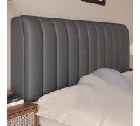 Genérico Funda Protectora Acolchada de Cuero LuxLeather Fundas Cabeceros Impermeable a Prueba de Polvo Gruesa Acolchada y de Alta Elasticidad para tapizados Cabecero Cama 180 Gris Oscuro 160 cm/63 ''