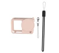 Genérico Funda Protectora de Silicona para dji OSMO Action 6 Funda Protectora para el Cuerpo de la cámara con cordón para la Tapa del Objetivo Protección a Prueba de Golpes y caídas Accesorio (Rosa)