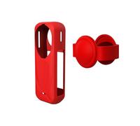 Genérico Funda Protectora de Silicona para Insta360 X5 Tapa del Lente de la cámara (Red)