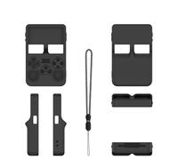 Genérico Funda Protectora de Silicona para la Consola de Juegos ANBERNIC R36S Protección contra caídas Simple Solid Color Funda Blanda con cordón, Retro Consola de Juegos de Mano Accesorios (Negro)