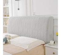 Genérico Funda Protectora elástica de Rayas Verticales Cabecero Cama 180, Cabeceros Funda Cover a Prueba de Polvo para decoración de Dormitorio Gris Claro 86.6 Pulgadas