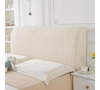 Genérico Funda Protectora elástica de Rayas Verticales Cabecero Cama 180, Cabeceros Funda Cover a Prueba de Polvo para decoración de Dormitorio Beige Rey: 78.7 Pulgadas