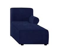 Genérico Funda Protectora elástica Sofá Chaise Longue de Terciopelo para sofá seccional en Forma de L, Funda para Chaise Longue sin Brazos Izquierda/Derecha Marina de Guerra Bien