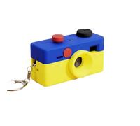 Genérico Funda Protectora la cámara Digital con Llavero para CHARMERA de Kodak: Funda Protectora a Prueba de caídas con Cobertura Total Las cámaras para Blind Box 1987 Mini. (Azul-Amarillo)
