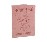 Genérico Funda Protectora Nacimiento Año 2026 Caballo, Organizador de Documentos de Piel Sintética, Color Rosa, Estuche Portátil para Documentos y Tarjetas, Protector para Viaje y Oficina