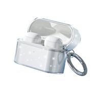 Genérico Funda Protectora para Sony WF-1000XM6 Carcasa Ultrafina de TPU Transparente con Mosquetón A Prueba de Golpes y Polvo Admite Carga inalámbrica (Clear with Glitter)