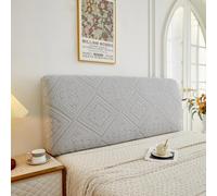 Genérico Funda Protectora tapizada Vintage elástica Fundas Cabeceros Estilo Europeo a Prueba de Polvo con patrón Retro en Relieve Cabecero Cama 180 Vintage - Gris Claro 170-189CM/(67''-74'')