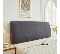 Genérico Funda Protectora tapizada Vintage elástica Fundas Cabeceros Estilo Europeo a Prueba de Polvo con patrón Retro en Relieve Cabecero Cama 180 Hojas - Gris Oscuro 210-230CM/83''-90,5''
