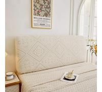 Genérico Funda Protectora tapizada Vintage elástica Fundas Cabeceros Estilo Europeo a Prueba de Polvo con patrón Retro en Relieve Cabecero Cama 180 Vintage - Blanco Roto 170-189CM/(67''-74'')
