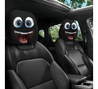 Genérico Funda Reposacabezas Halloween - 2 Piezas Cubre Reposacabezas Divertido con Ojos Grandes para Decoración Interior Auto SUV Camión | Accesorios Conductor Pasajero Fiesta Halloween Navidad
