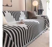 Genérico Funda Reversible de Chenilla para Sofá, Doble Cara, Cómoda y Suave (70.7 * 165.4 in, Negro)