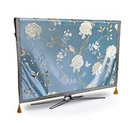Genérico Funda TV Exterior Antipolvo TV cubierta de polvo gama alta flor mal tiempo ya prueba pantalla plasma televisión del grosor rodillo tejido tela Cojín(Blue,40")