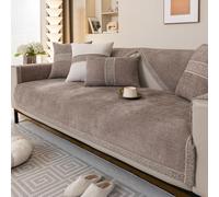 Genérico Fundas Antideslizantes Vintage De AlgodóN Y Lino,Fundas de Sofá Desuave Antiarañazos con Funda para Mascotas,Khaki,60x90cm