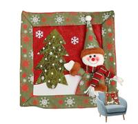 Genérico Fundas de Cojín Navideñas,38x38 cm Protector De Diseño Navideño | Cubierta De Cojín con Diseño De Árbol Y Copo De Nieve,para Hogar Sala De Estar