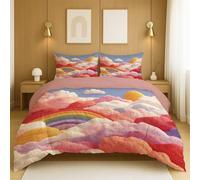 Genérico Fundas nórdicas Esponjoso Calidad de Hotel con Fundas de Almohada Dormitorio de niña Multicolor Caricatura Naturaleza EstéTica,135x200cm(53" x 79")