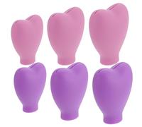 Genérico Fundas para Brochas de Maquillaje 6 Piezas de Silicona Impermeables Rosa y Morado Protectores para Mascarilla Facial y Secado Tamaño Pequeño para Viaje y Almacenamiento