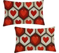 Genérico Fundas para Cojines de 40x70cm, Juego de 2 Lino Tela Funda de Almohada del Decorativos, Exterior Impermeable Simple Fundas Cojines, Amar Funda Cojin para Sofá Cama Hogar Exterior YF-2351