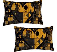 Genérico Fundas para Cojines de 40x80cm, Juego de 2 Lino Tela Funda de Almohada del Decorativos, Exterior Impermeable Retro Fundas Cojines, Amar Funda Cojin para Sofá Cama Hogar Exterior YF-2326