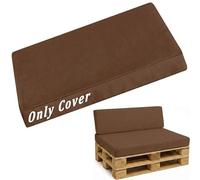 Genérico Fundas para Cojines de Palets 120×80 60×40 120×60 120×40, Fundas de Repuesto Exterior Resistentes al Agua con Cremallera, Funda para Sofá de Palet Respaldo en Cuña(Café,Back 100x40cm)