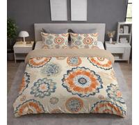 Genérico Fundas para edredon Cama 105|120, Beige, Funda Nordica 180 x 220 + Funda de Almohada 1 x 50 x 70, Funda Nordica Suave, con Cremallera, Sin Arrugas, Vintage Abstracto Mandala Único